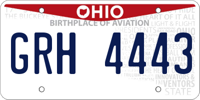 OH license plate GRH4443