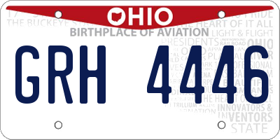 OH license plate GRH4446