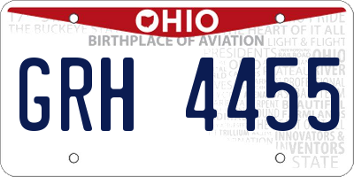 OH license plate GRH4455