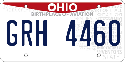OH license plate GRH4460