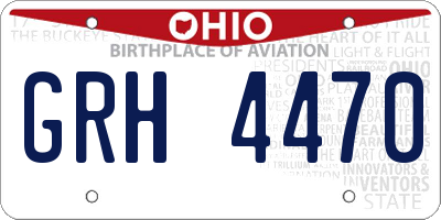 OH license plate GRH4470