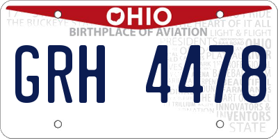 OH license plate GRH4478