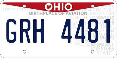 OH license plate GRH4481