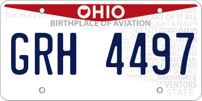 OH license plate GRH4497