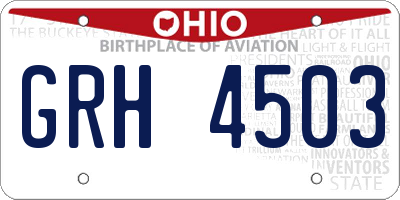 OH license plate GRH4503