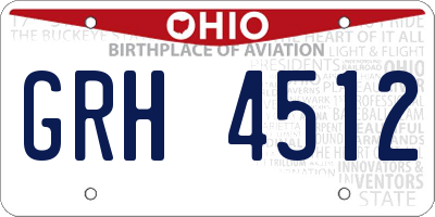 OH license plate GRH4512
