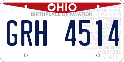 OH license plate GRH4514