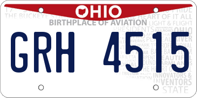 OH license plate GRH4515