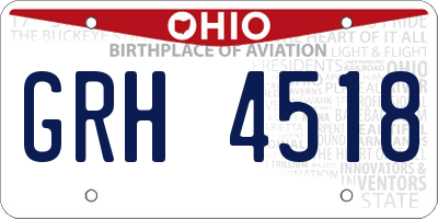 OH license plate GRH4518