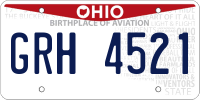 OH license plate GRH4521