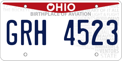 OH license plate GRH4523