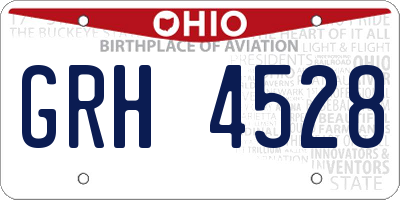 OH license plate GRH4528