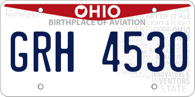 OH license plate GRH4530