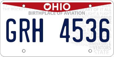 OH license plate GRH4536