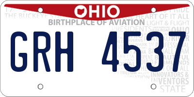 OH license plate GRH4537