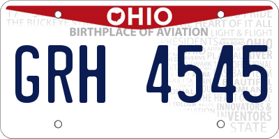 OH license plate GRH4545