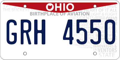 OH license plate GRH4550