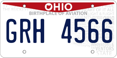 OH license plate GRH4566