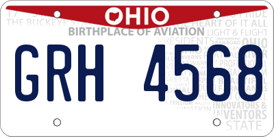 OH license plate GRH4568