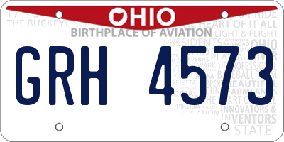 OH license plate GRH4573