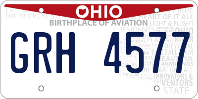 OH license plate GRH4577