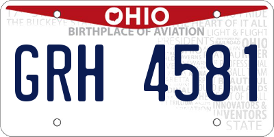 OH license plate GRH4581