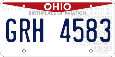 OH license plate GRH4583