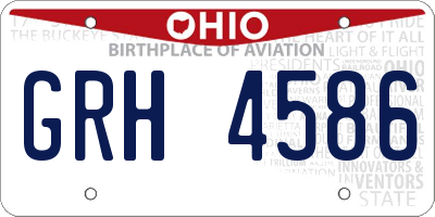 OH license plate GRH4586