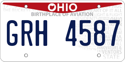 OH license plate GRH4587