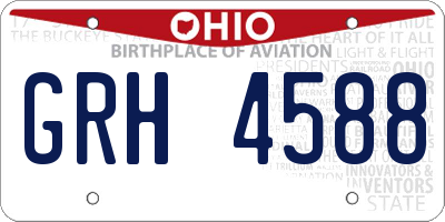 OH license plate GRH4588