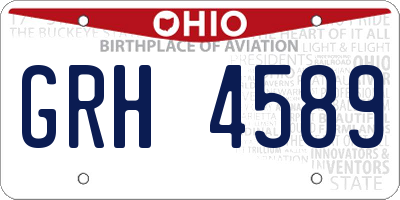 OH license plate GRH4589