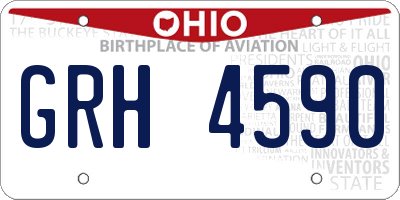 OH license plate GRH4590