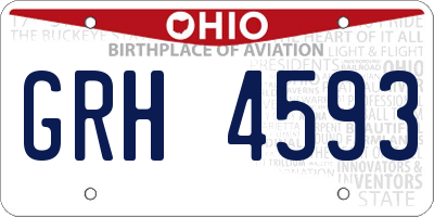 OH license plate GRH4593
