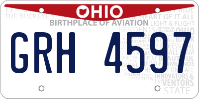 OH license plate GRH4597