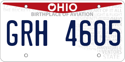 OH license plate GRH4605