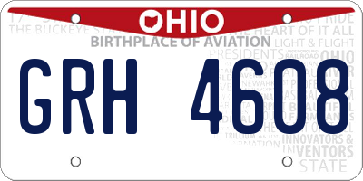 OH license plate GRH4608