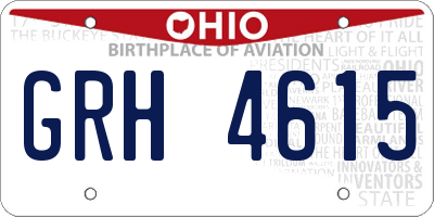 OH license plate GRH4615