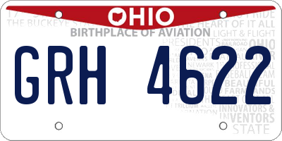 OH license plate GRH4622