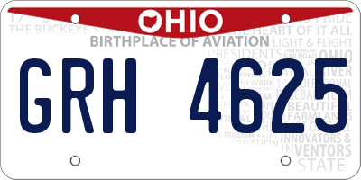 OH license plate GRH4625