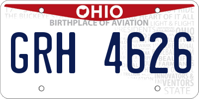 OH license plate GRH4626