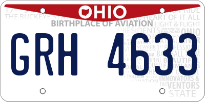 OH license plate GRH4633