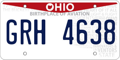 OH license plate GRH4638