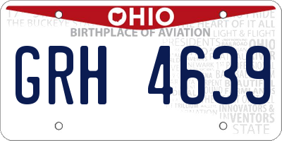 OH license plate GRH4639