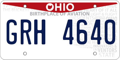 OH license plate GRH4640