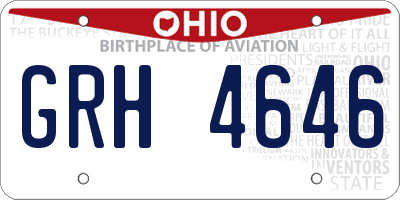 OH license plate GRH4646