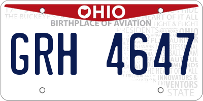 OH license plate GRH4647