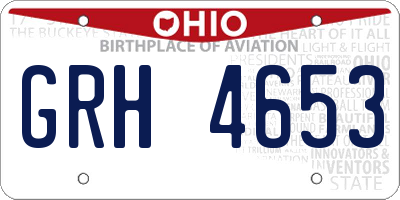 OH license plate GRH4653