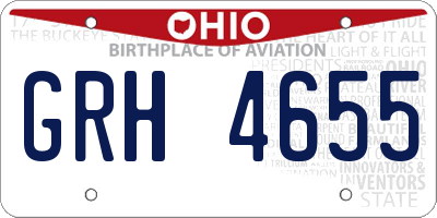 OH license plate GRH4655