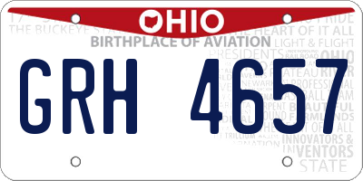 OH license plate GRH4657