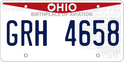 OH license plate GRH4658